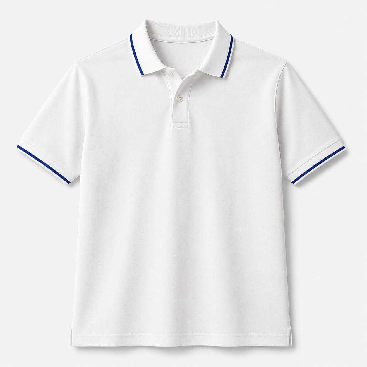 Cotton Polo T-Shirt with Tipping